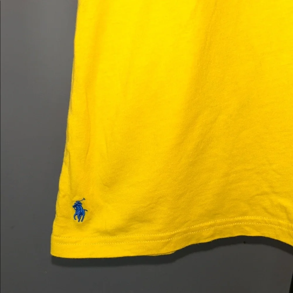 Ralph Lauren Kids Youth Yellow POLO Multicolor Logo Tee Size Large 14-16 Boys